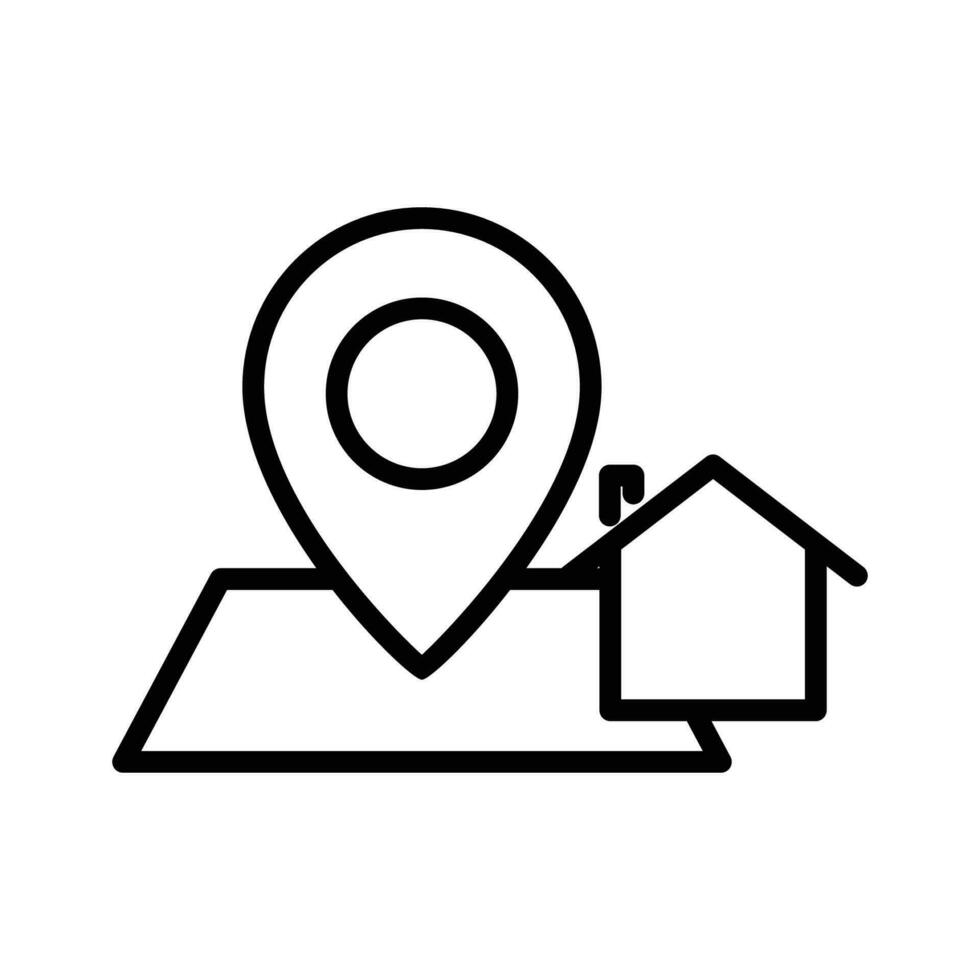 Karte Symbol Illustration mit Haus. geeignet zum Ort Symbol. Linie Symbol Stil. Symbol verbunden zu Konstruktion. einfach Vektor Design editierbar