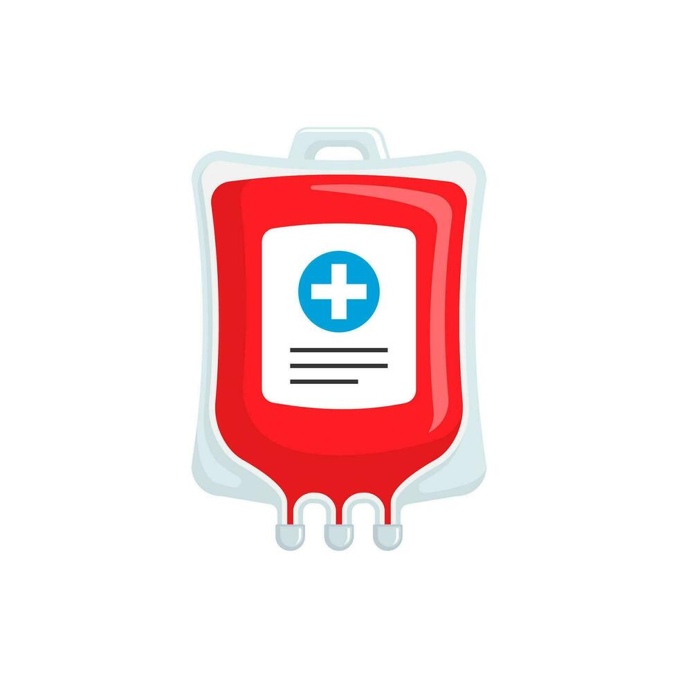 Blut Transfusion Tasche Vektor Illustration. Blut Tasche Vektor