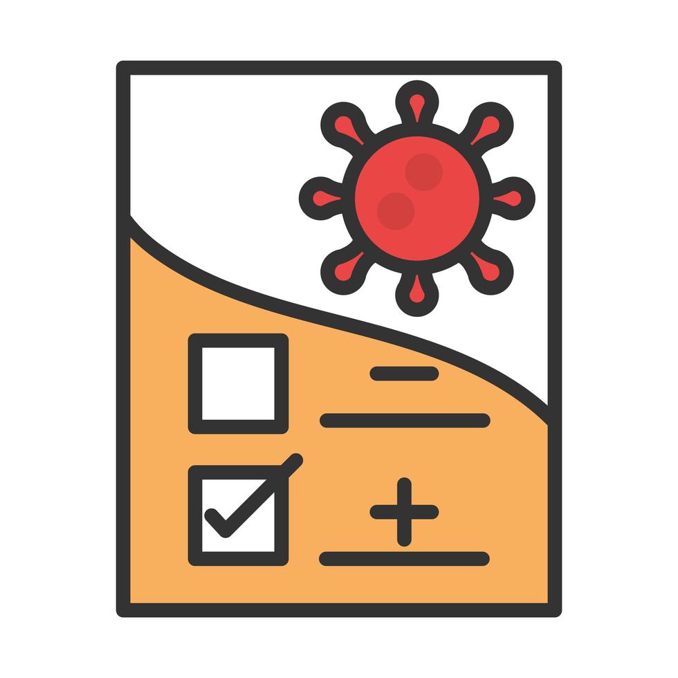 covid19 diagnostik forskning positiva resultat prov för coronavirus linje och fyllning vektor