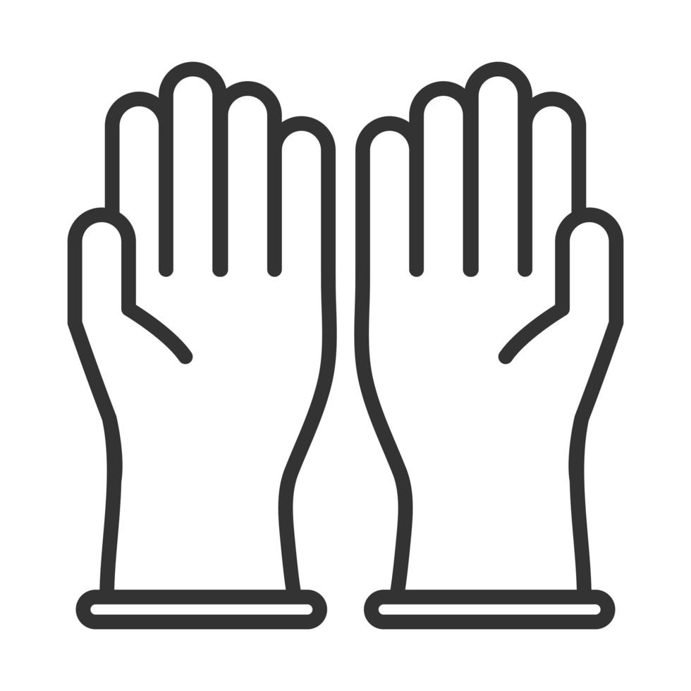 handschuhe medizinische ausrüstung schutzlinie icon design vektor