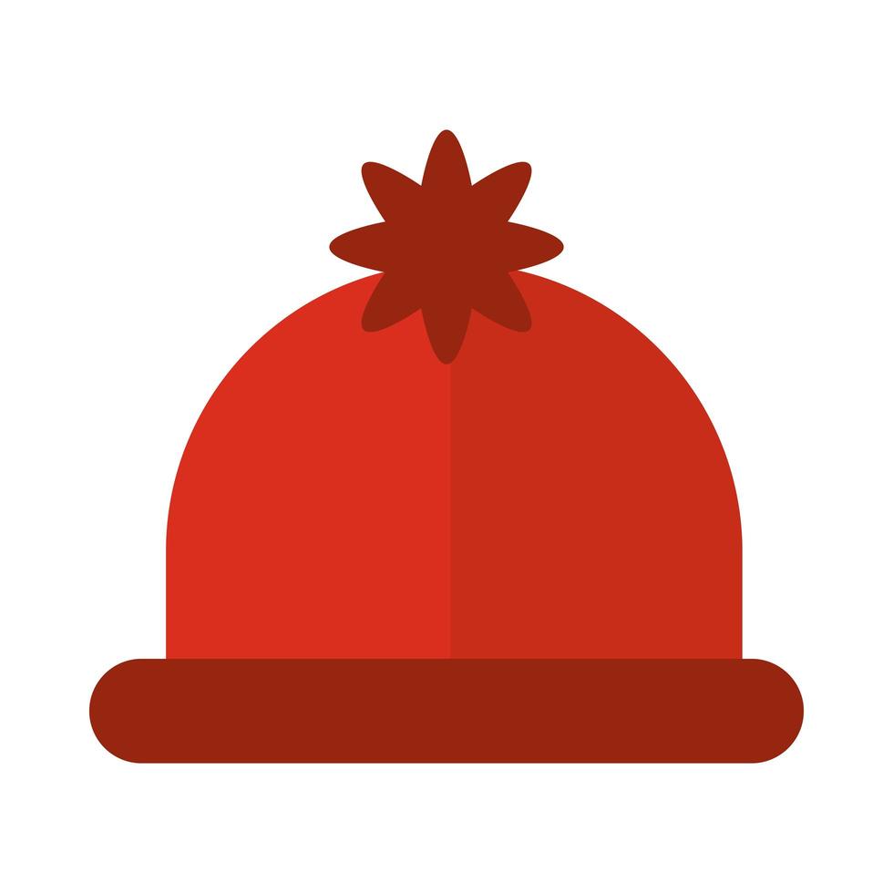 frohe frohe weihnachten roter warmer hut zubehör feier festlicher flacher ikonenstil vektor
