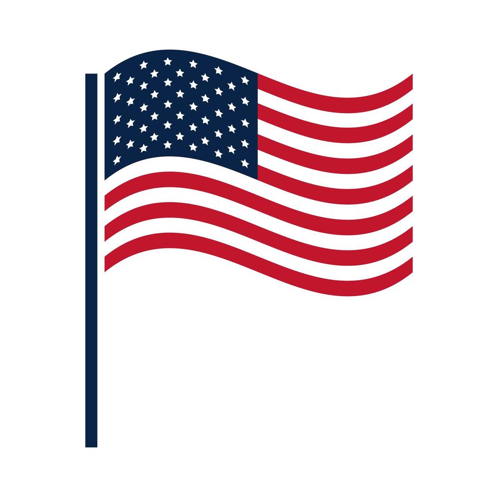 amerikanska valen viftande flagga nationella politiska valkampanj platt ikon design vektor