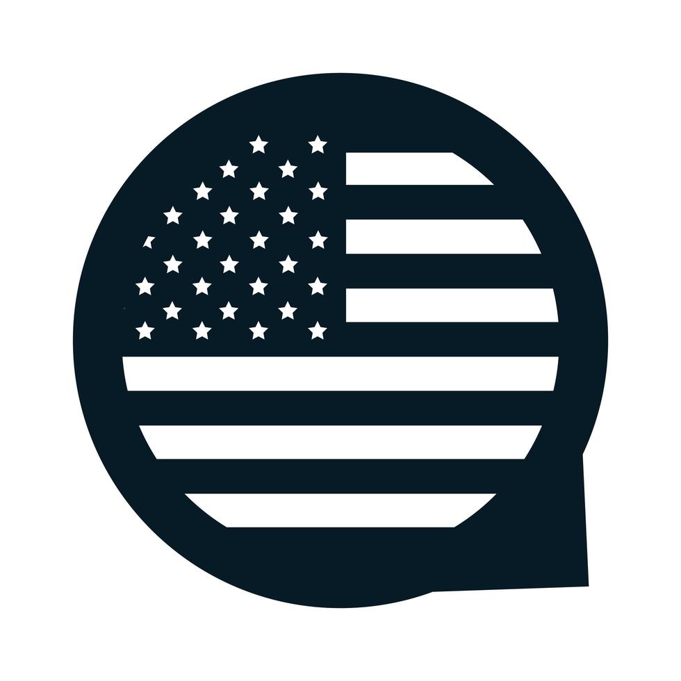 US-Wahlen nationale amerikanische Flagge Freiheit politischer Wahlkampf Silhouette Icon Design vektor