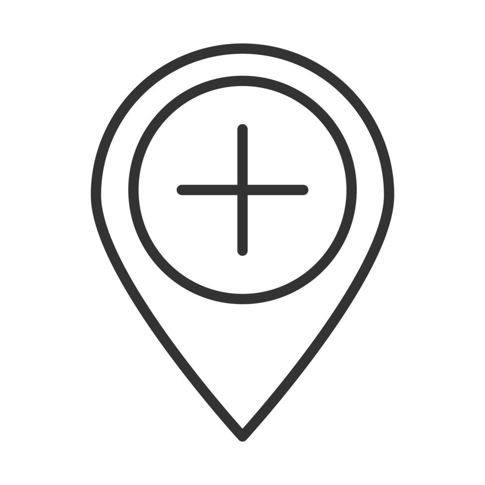 GPS-Navigationszeiger medizinische Ziellinie Symbol Design vektor