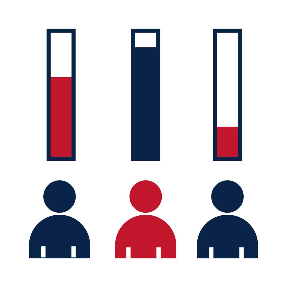 amerikanska val infografik röstresultat politisk valkampanj platt ikon design vektor