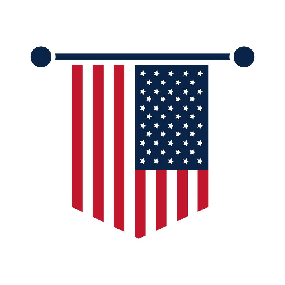 amerikanska val amerikanska flaggan i hängande firande politisk valkampanj platt ikon design vektor