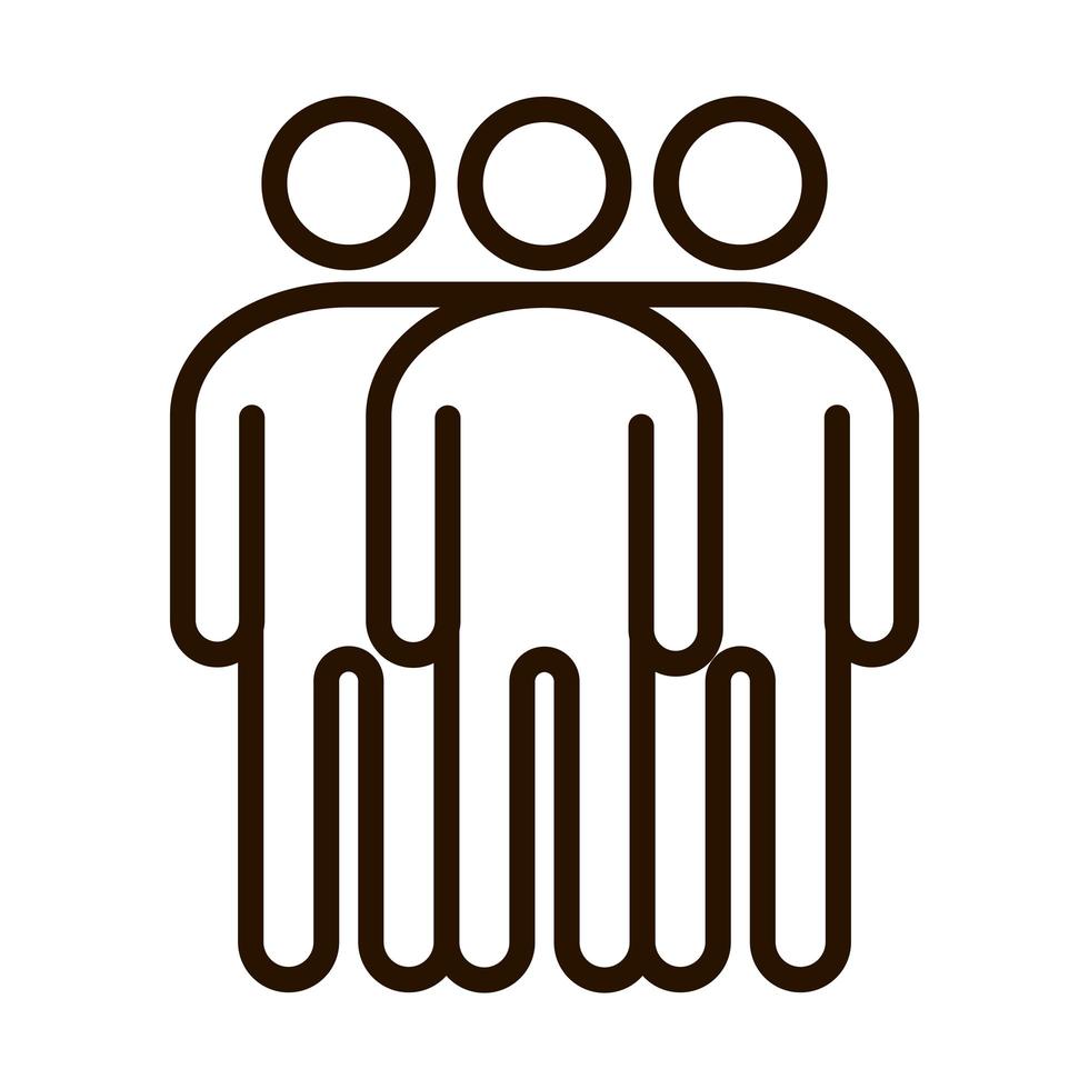 Symbol für Teamwork-Solidaritätsgemeinschaft und Partnerschaftslinie vektor