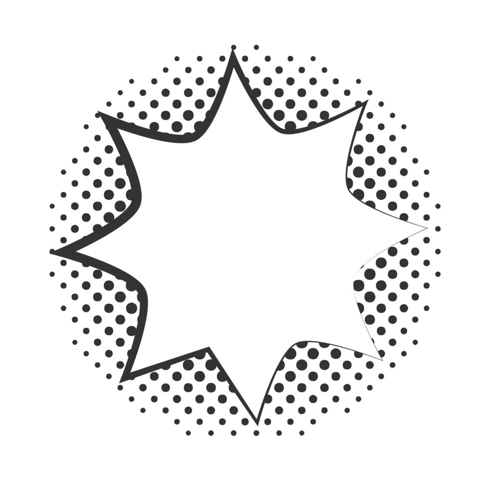 Pop-Art-Explosion Sprechblase Halbtonstil lineares Design weißer Hintergrund vektor