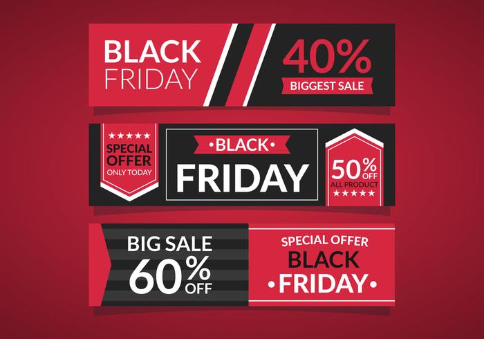 Svart Friday Sale Banner Set vektor