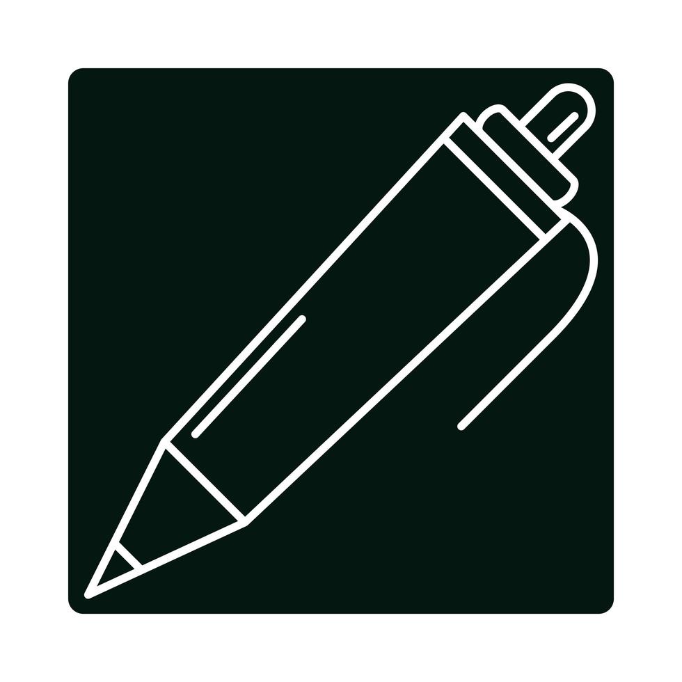 tillbaka till skolan penna skriva leverans grundläggande utbildning block och linje-ikonen vektor