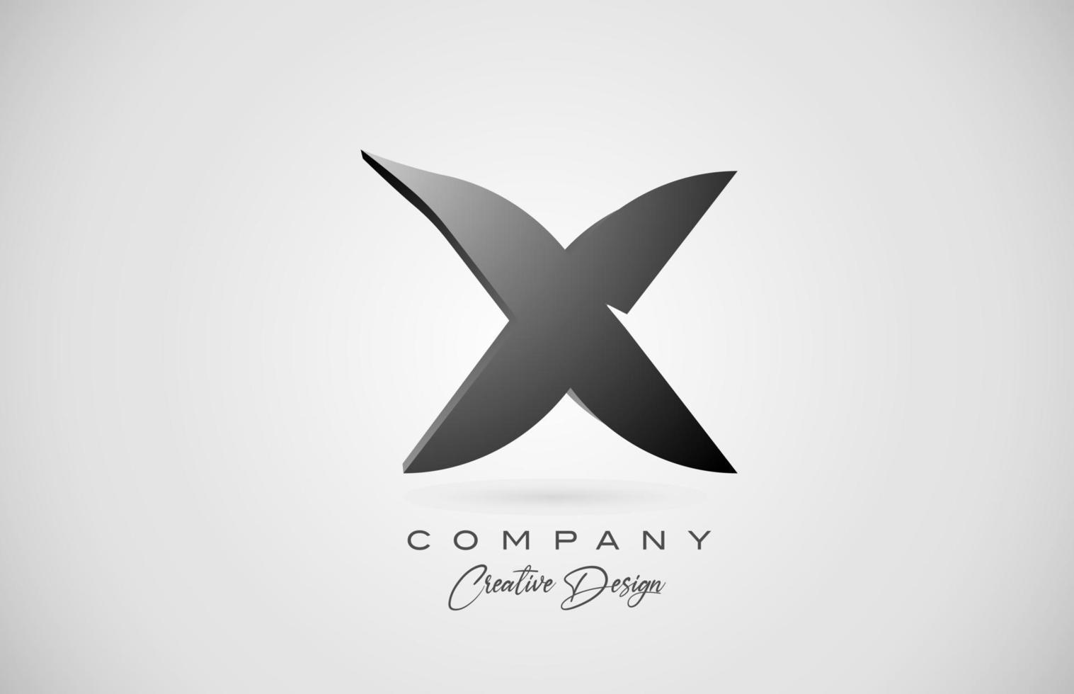 alfabetet bokstaven x ikon logotyp i svart lutning. kreativ design för företag och företag vektor