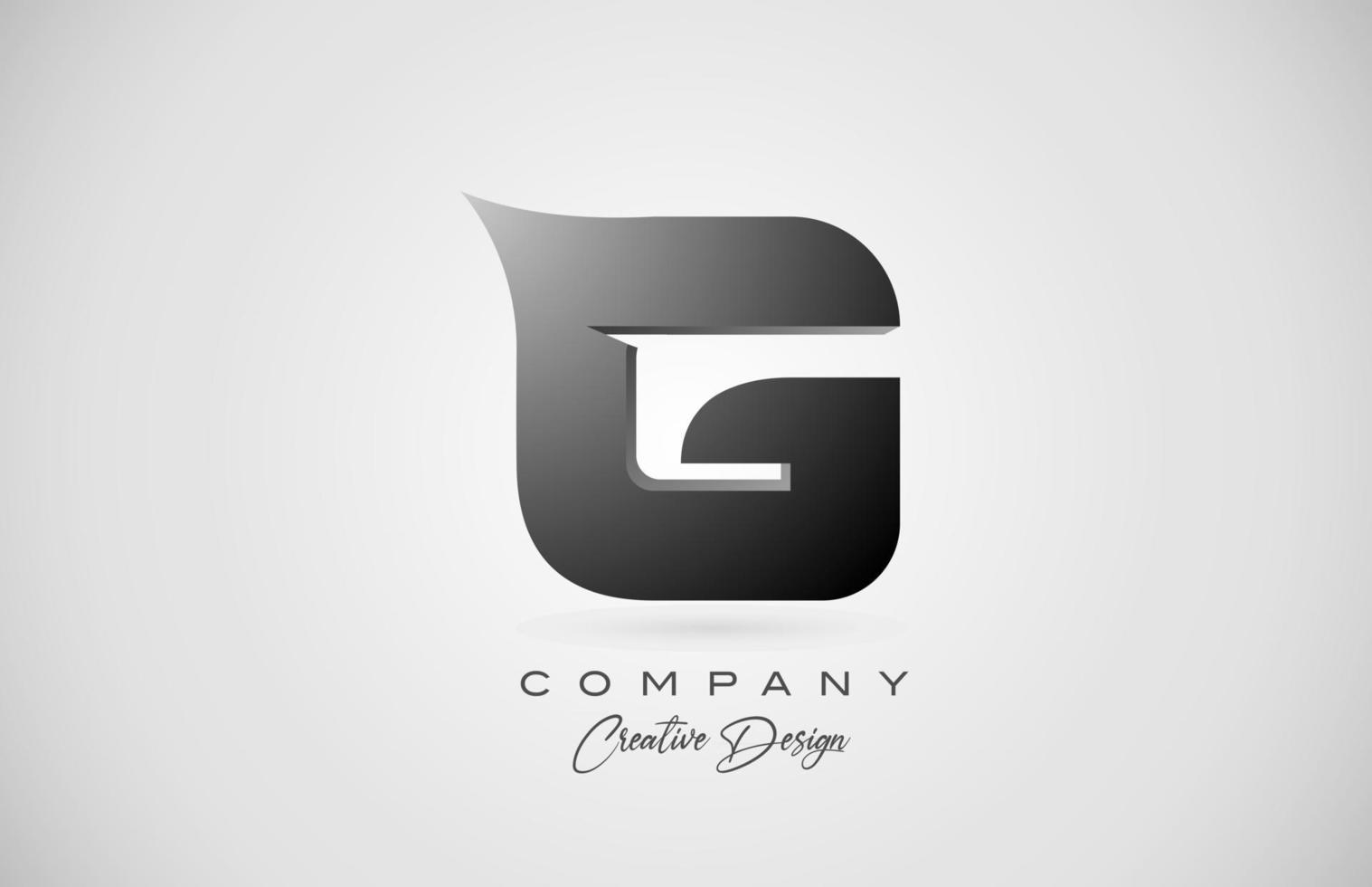 alfabetet bokstaven g ikon logotyp i svart lutning. kreativ design för företag och företag vektor