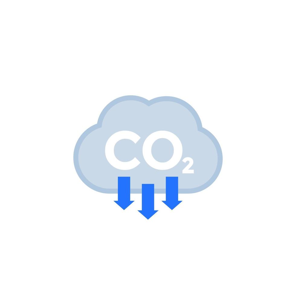 CO2, Kohlendioxidemissionen, Emissionssymbol reduzieren emission vektor