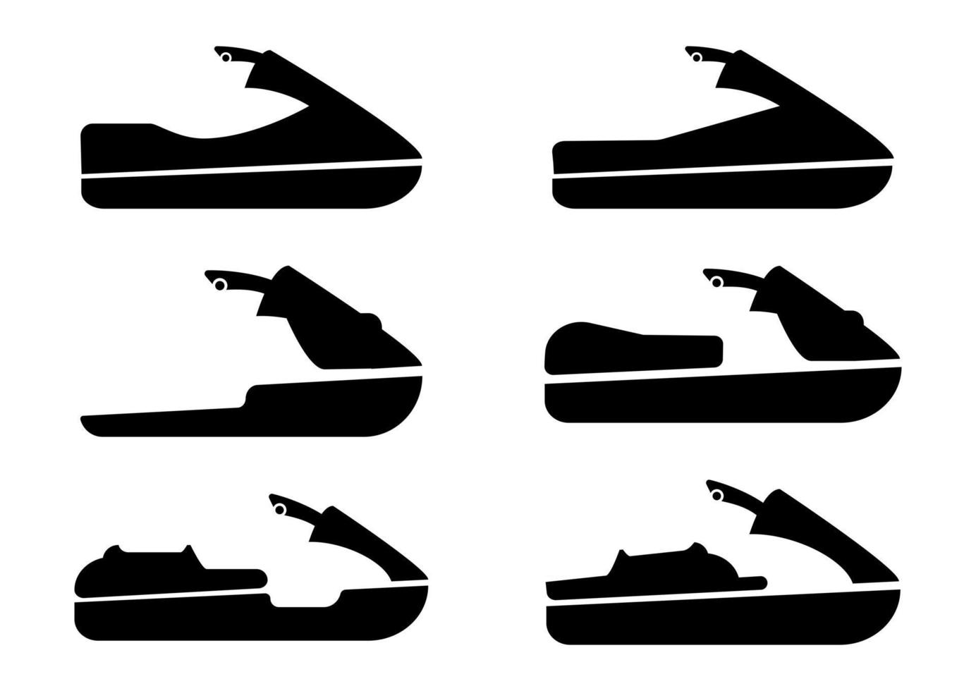 Jet-Ski-Symbole gesetzt. Sammlung von Sportwasseremblem vektor