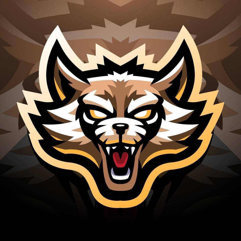 tvättbjörnhuvud esport maskot logo design vektor