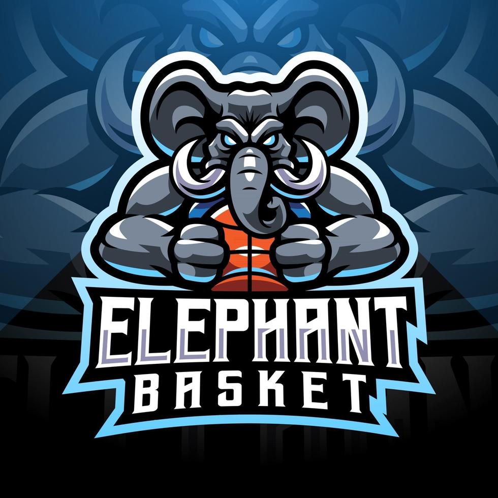 elefant esport maskot logo design vektor