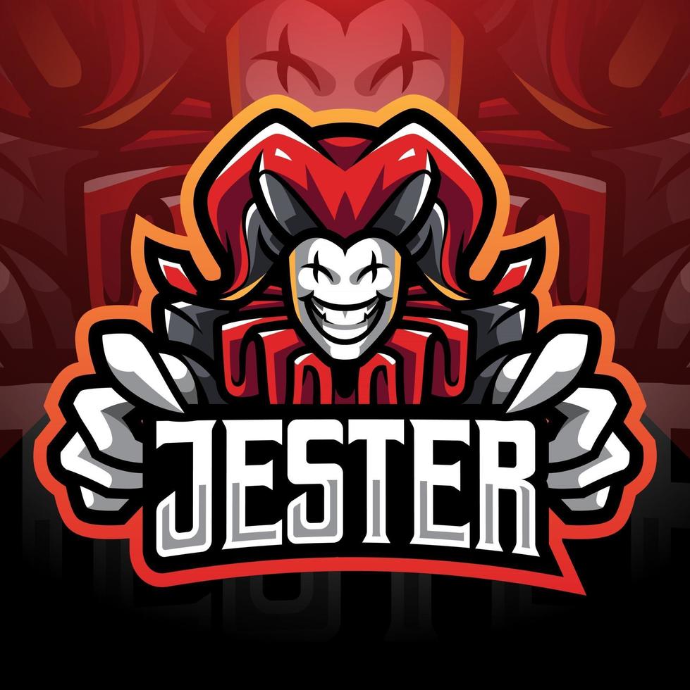 Jester Esport Maskottchen Logo-Design vektor