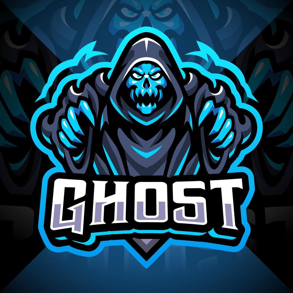 ghost esport maskot logo design vektor