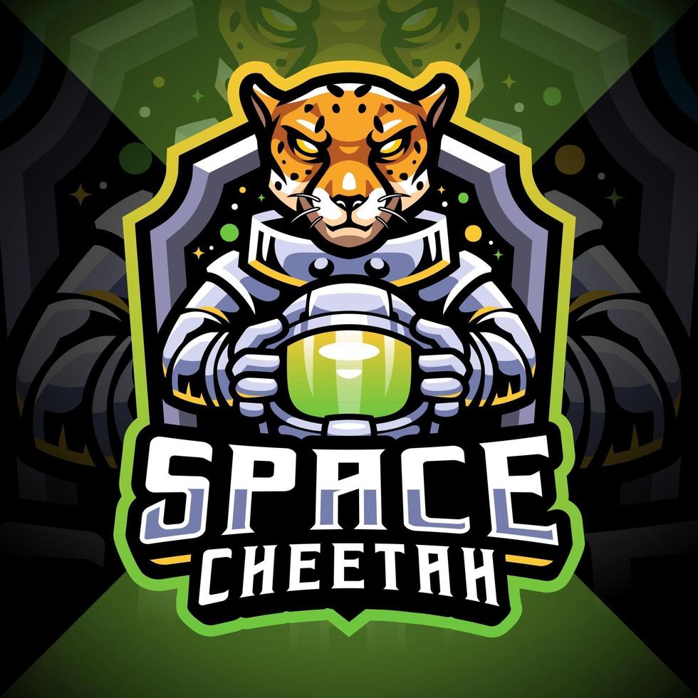 space cheetah esport maskot logo design vektor