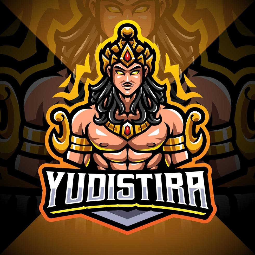 yudistira esport maskot logo design vektor