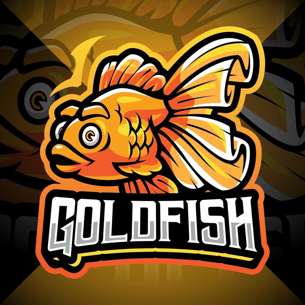 Goldfisch-Esport-Maskottchen-Logo-Design vektor