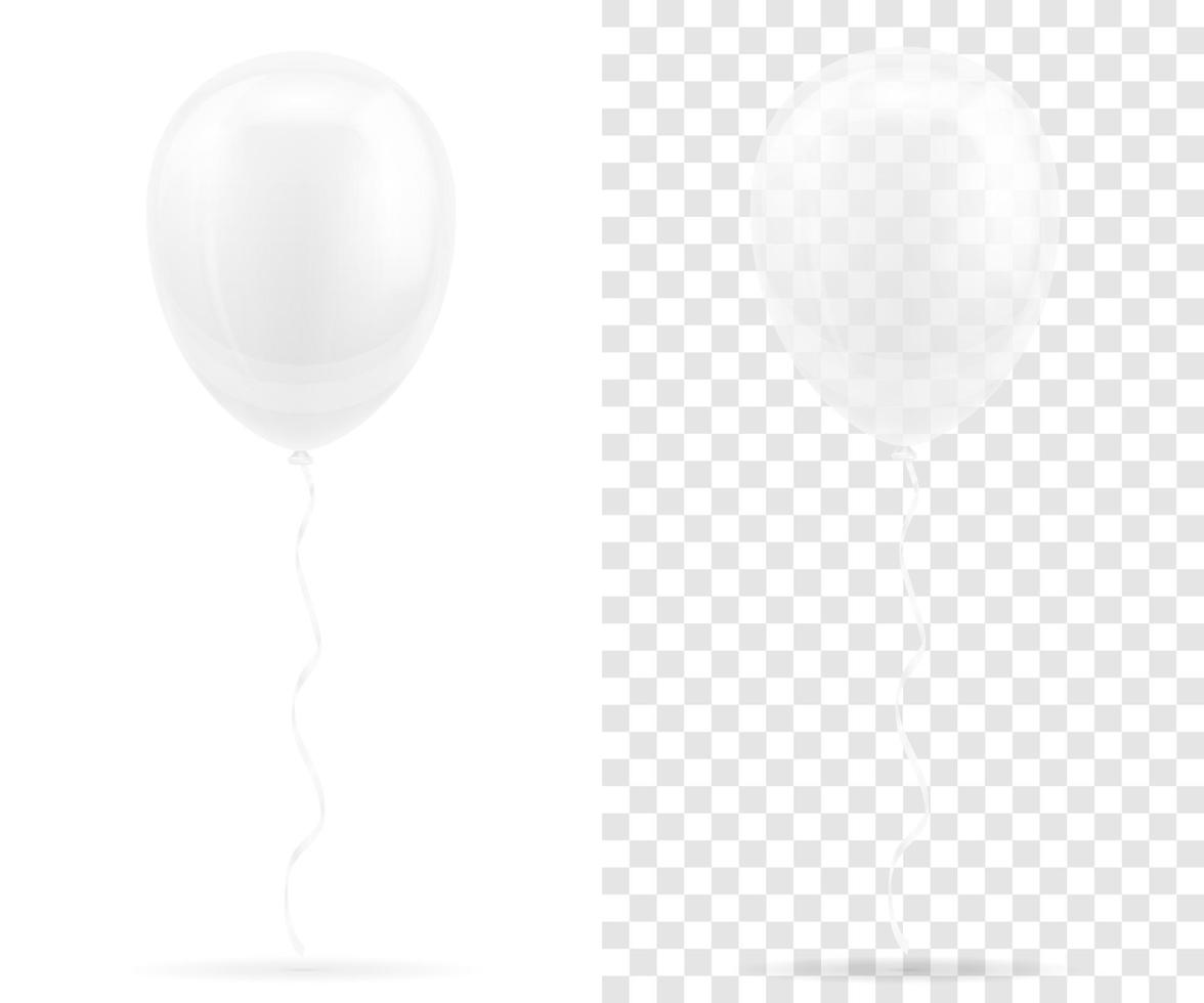 Festliche transparente Ballons pumpten Helium mit Bandvorrat-Vektorillustration lokalisiert auf weißem Hintergrund vektor