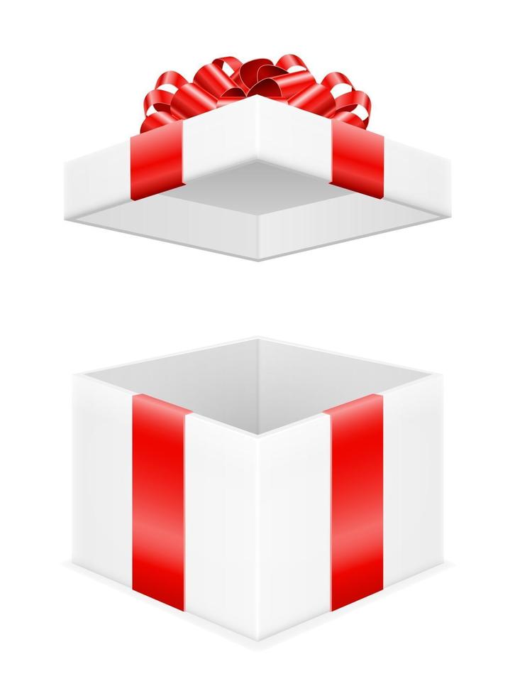 Geschenkbox mit Schleife und Band Stock Vector Illustration auf weißem Hintergrund