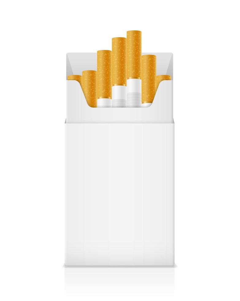 Vorlage leere leere Packung Zigaretten Lager Vektor-Illustration isoliert auf weißem Hintergrund vektor