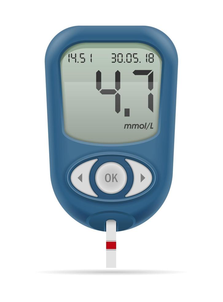 Medizinisches Glukometer für Diabetiker Aktienvektorillustration lokalisiert auf weißem Hintergrund vektor