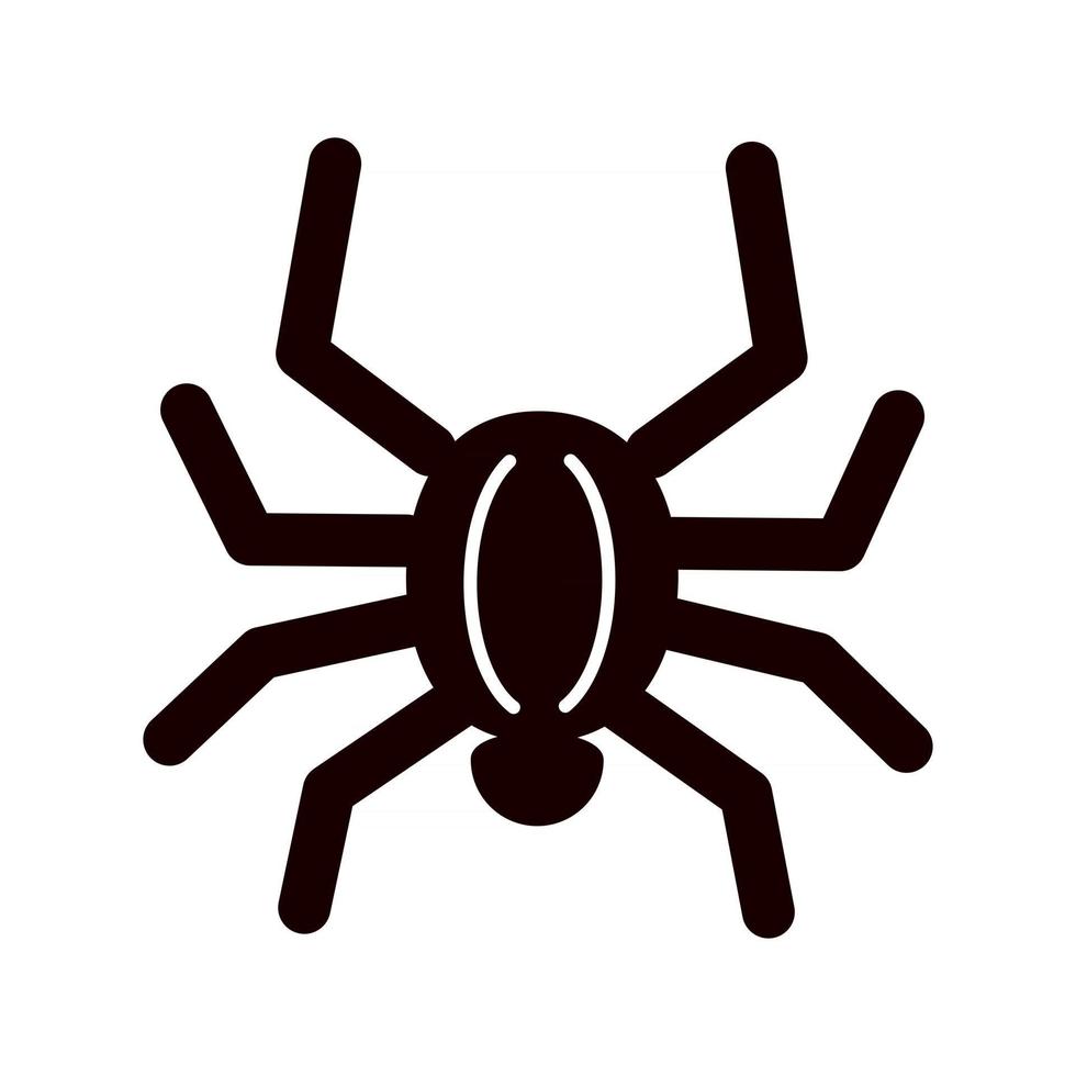 einfaches Vektorspinne-Symbol. Schwarz-Weiß-Vektor-Illustration eines giftigen Arthropoden. gefährliches Insekt für den Menschen vektor