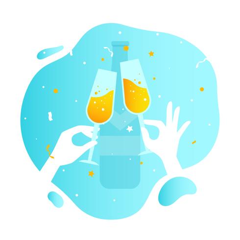 Champagne Toast Vektor Illustration