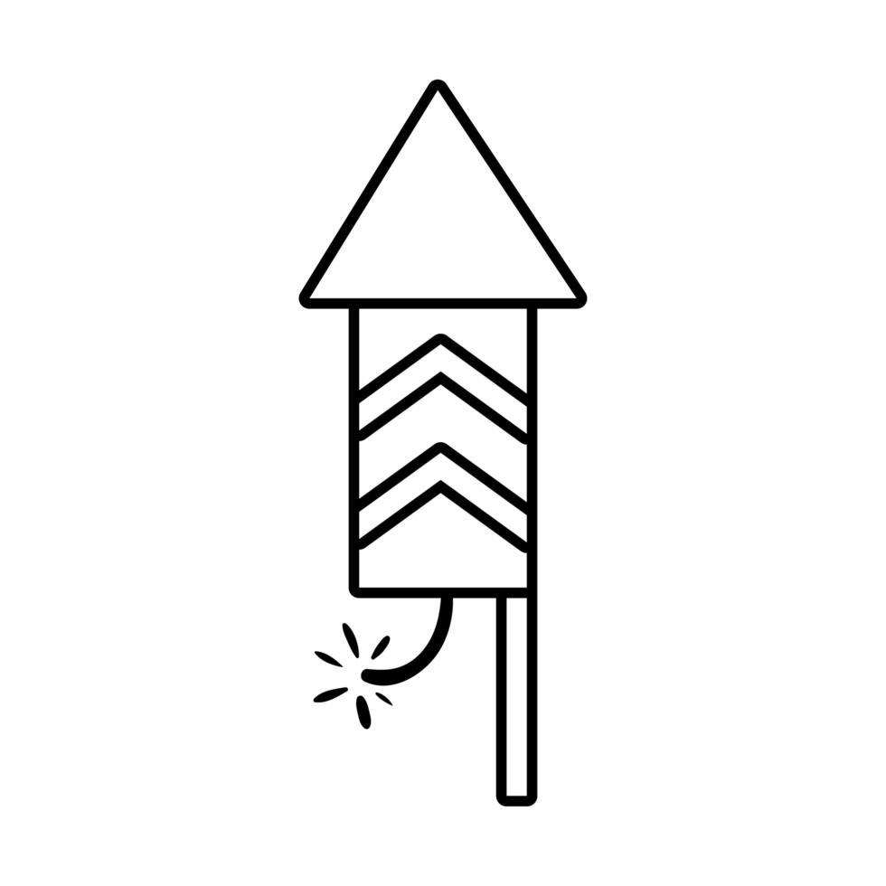Diwali-Rakete Feuerwerk Linienstil-Symbol vektor