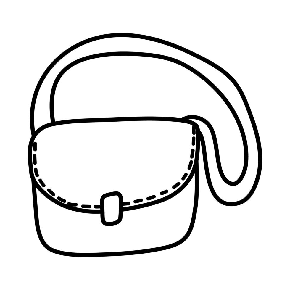 Symbol für den Stil der Schultaschengriff-Ausrüstungslinie vektor