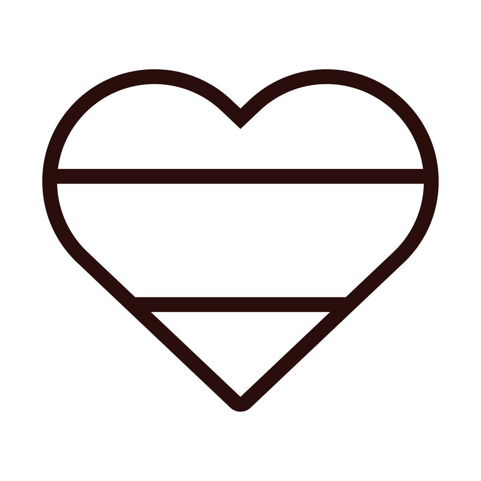hjärta med Tyskland flagga oktoberfest linje stil ikon vektor