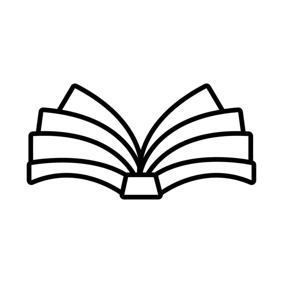 Symbol für die offene Linie der Buchschule vektor
