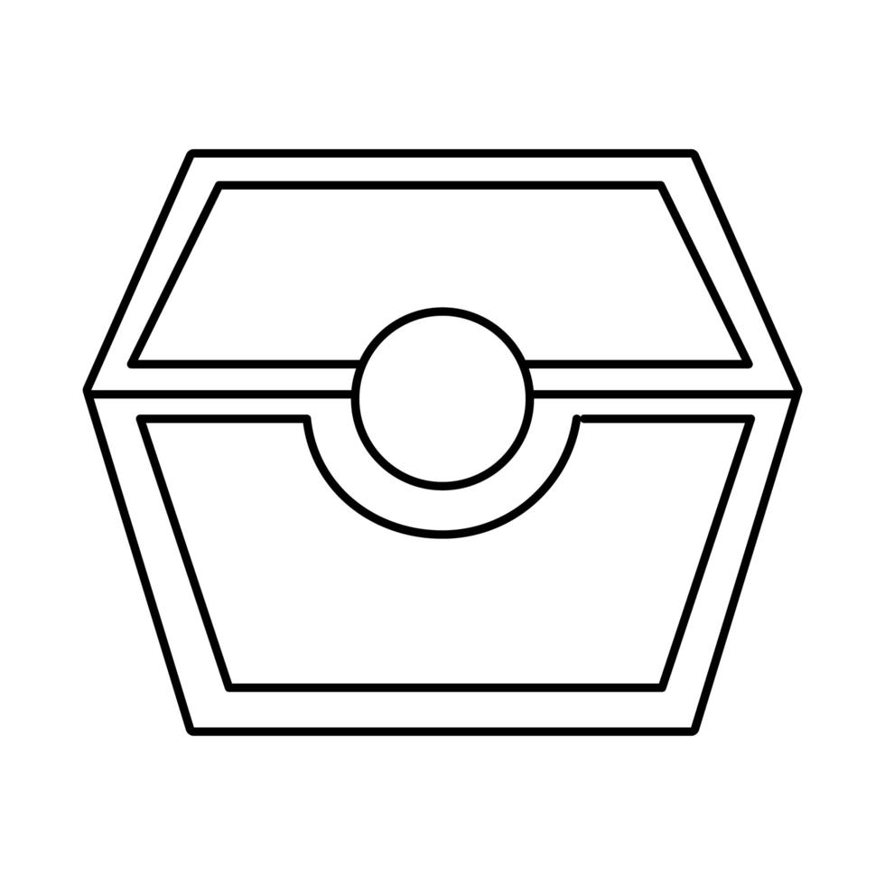 Symbol für den Linienstil der Schatztruhe vektor