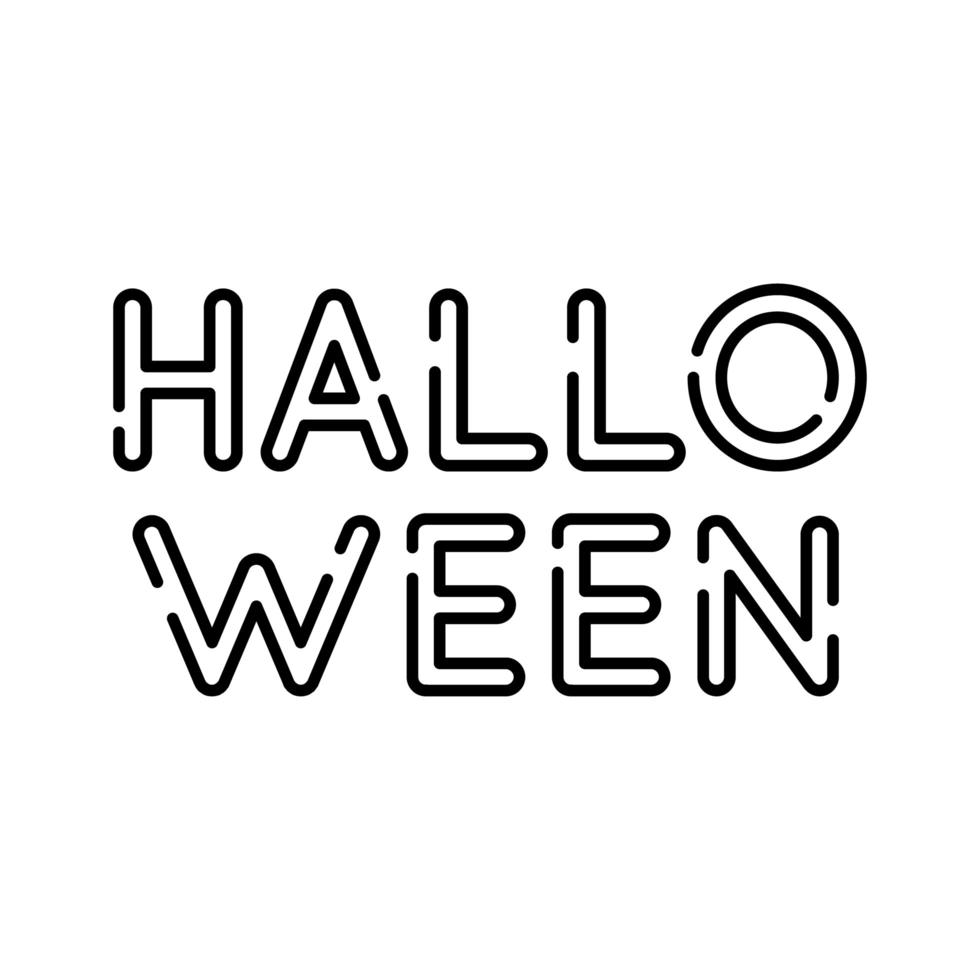 Halloween-Wortlinien-Stil-Symbol vektor