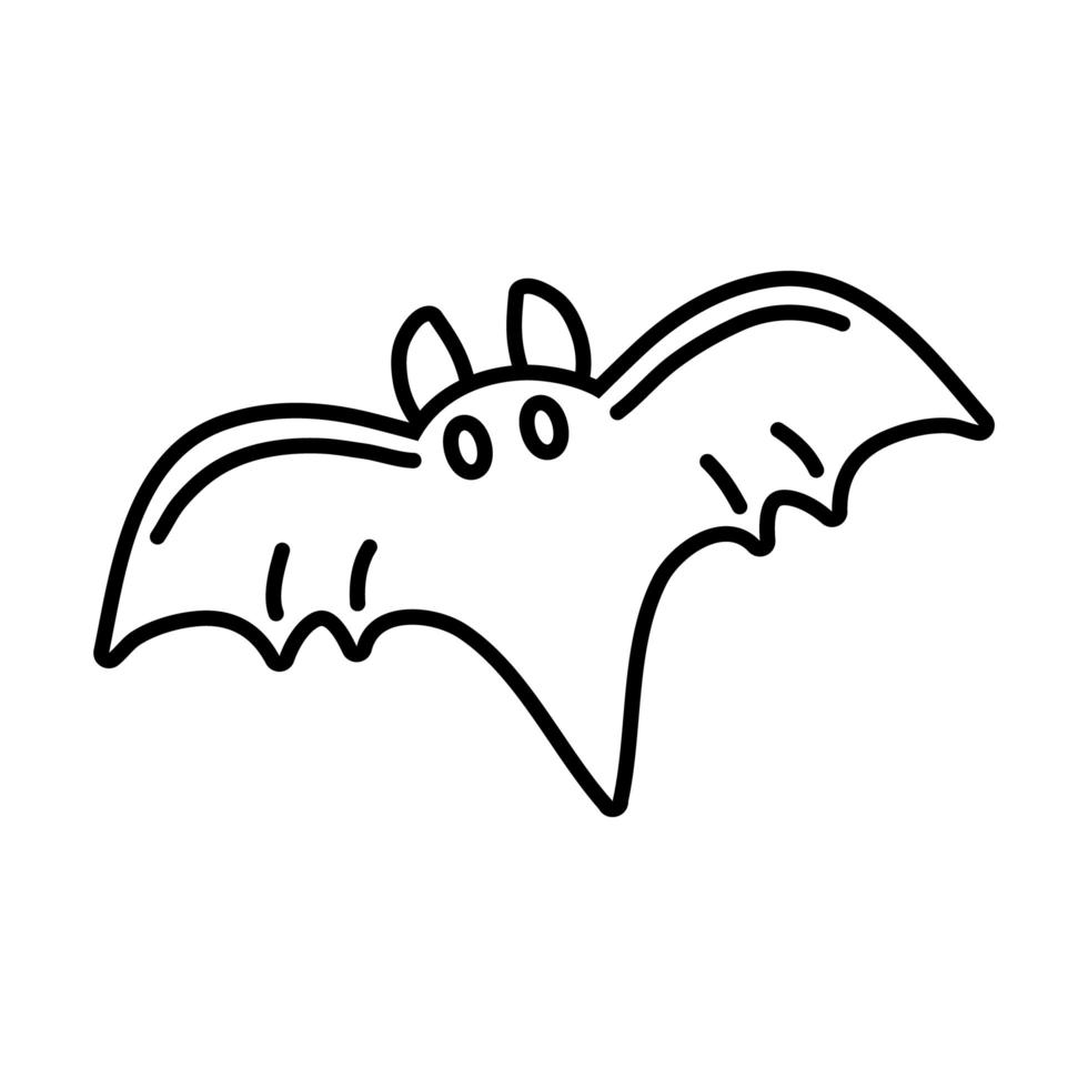 halloween bat flygande stil ikon vektor
