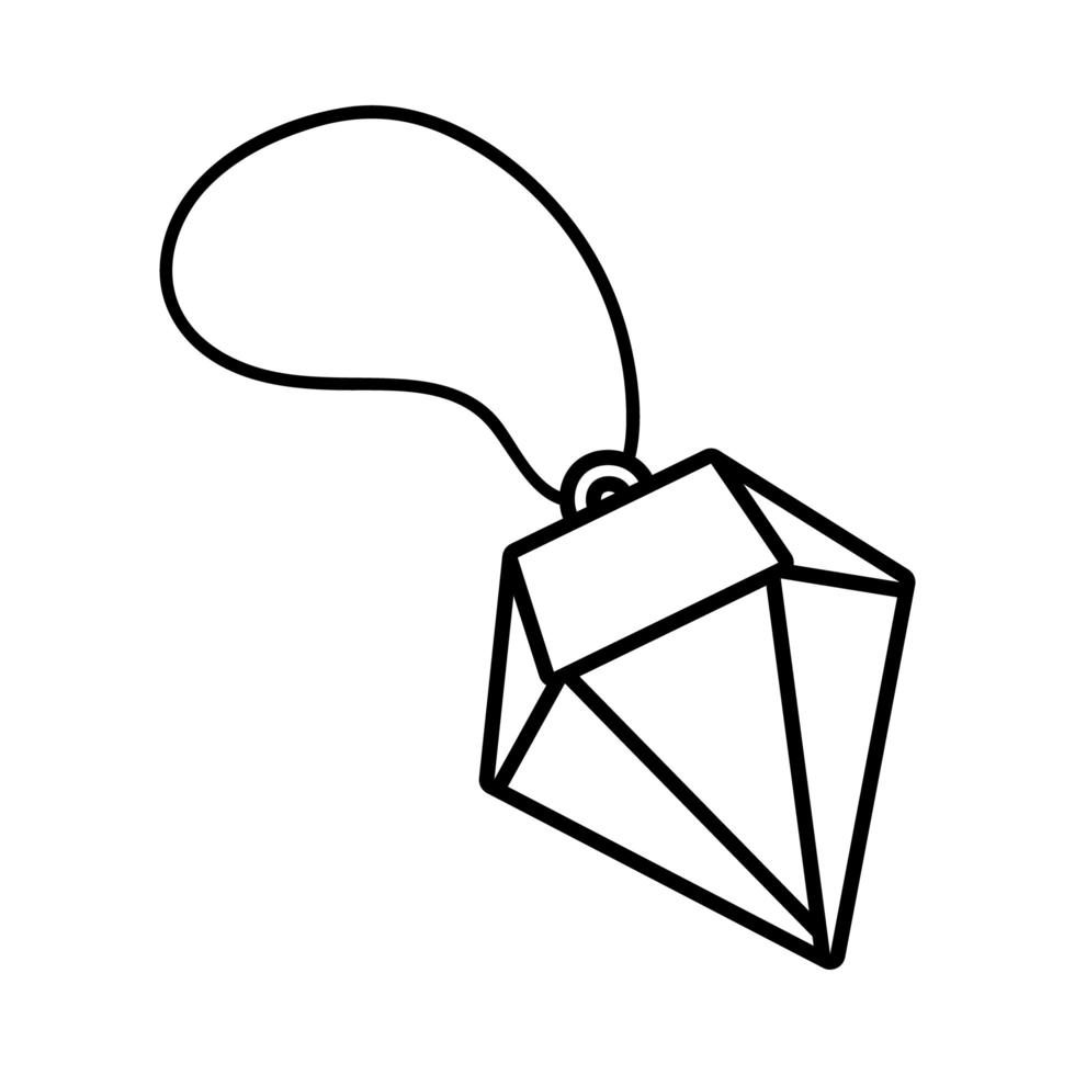 Halskettenperiapt mit Diamantliniensymbol vektor