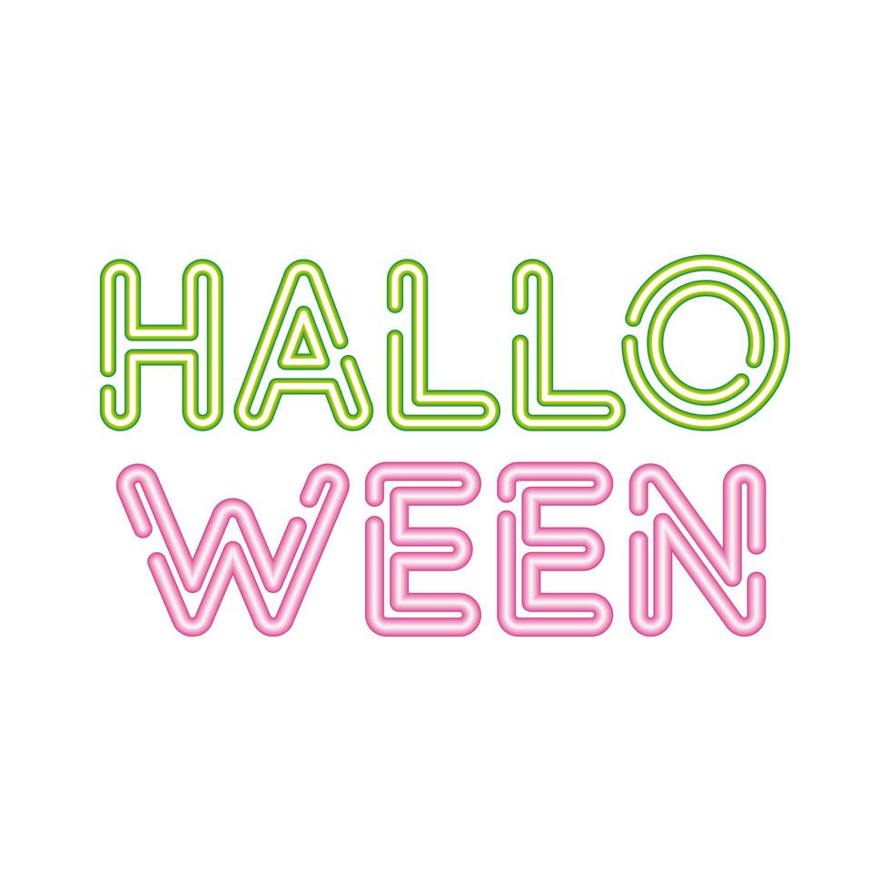 Halloween-Wort-Neon-Stil-Symbol vektor