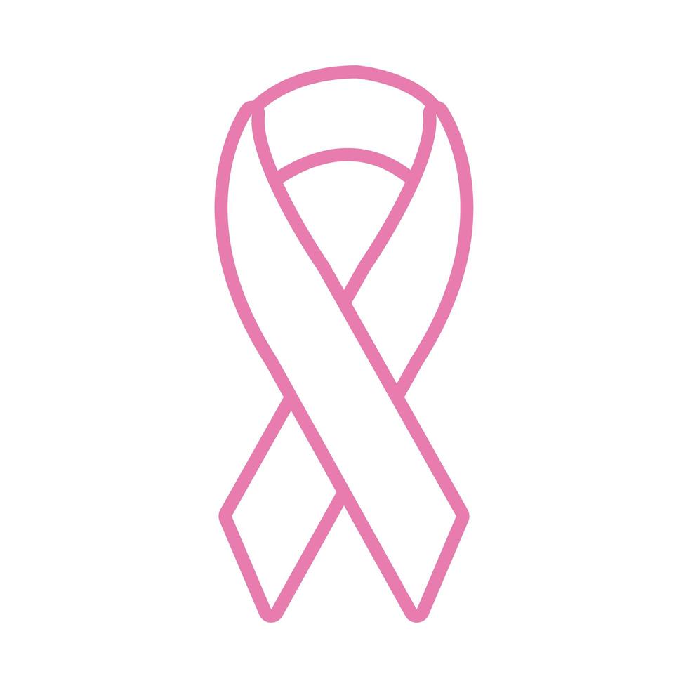 rosa band bröstcancer linje stilikon vektor
