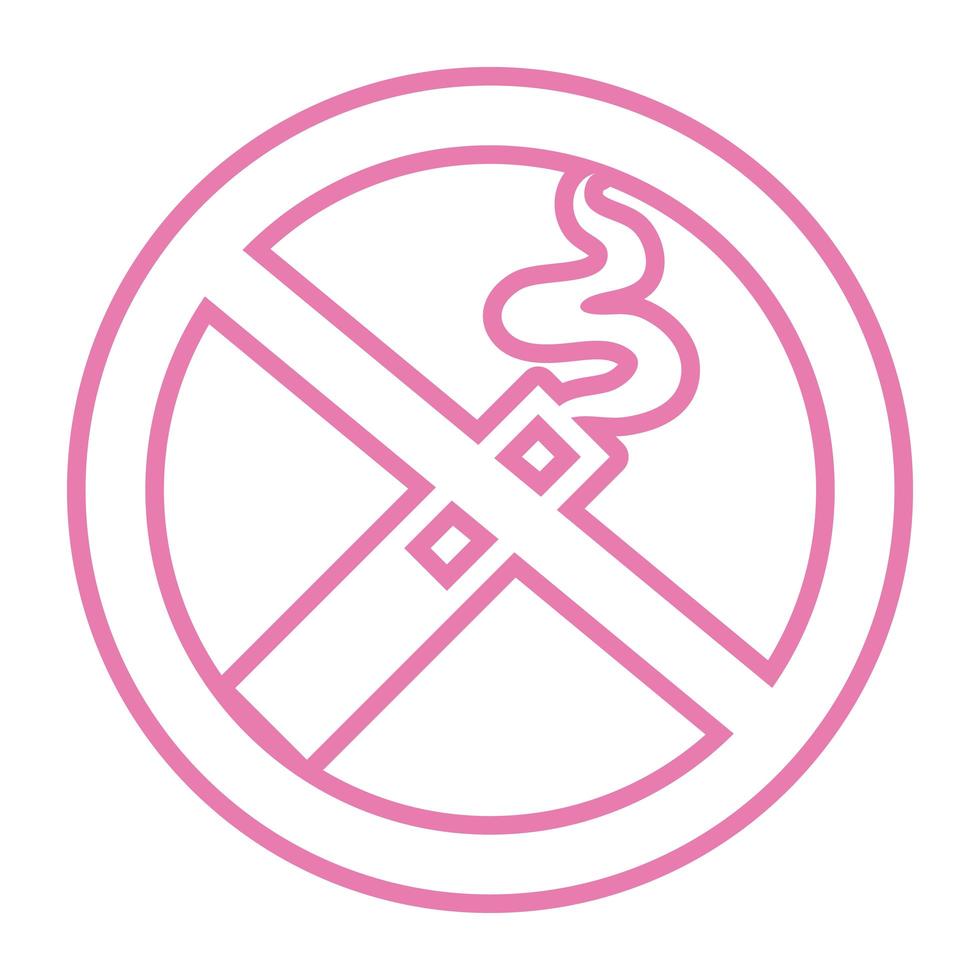 Rauchen Sie keine Zigaretten Linienstil-Symbol vektor