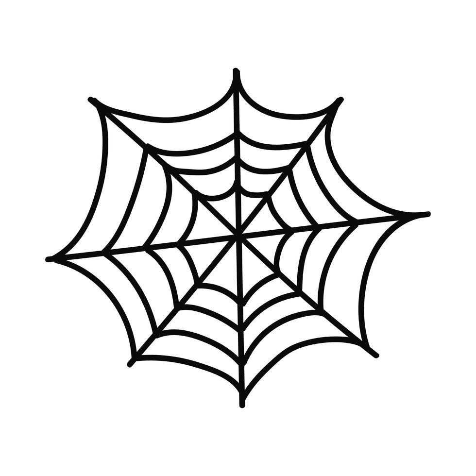Halloween Spinnennetz flache Stilikone vektor
