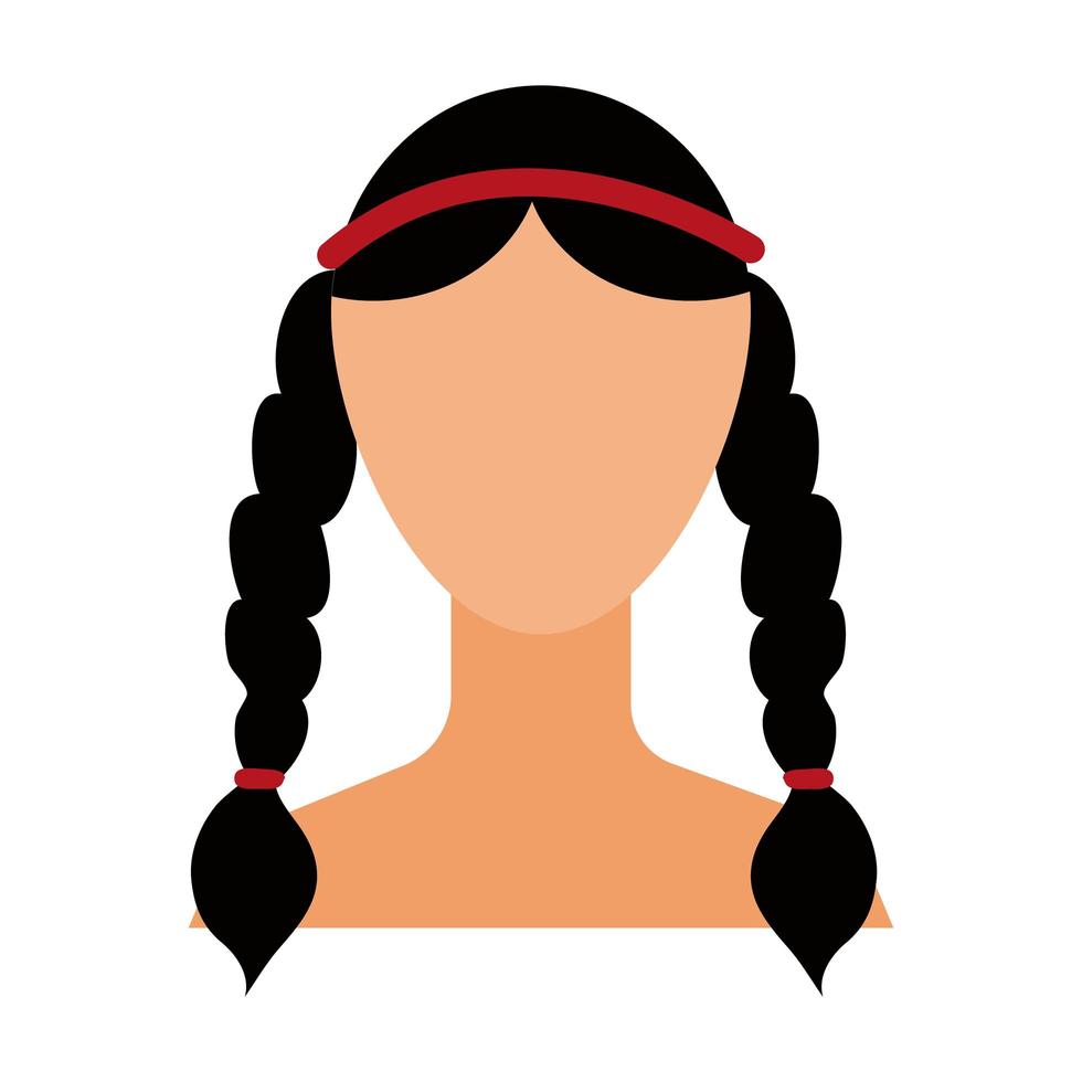 indian amerikansk kvinna karaktär platt stil vektor