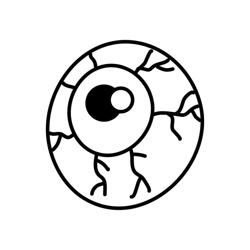 Symbol für Halloween-Augenlinie vektor