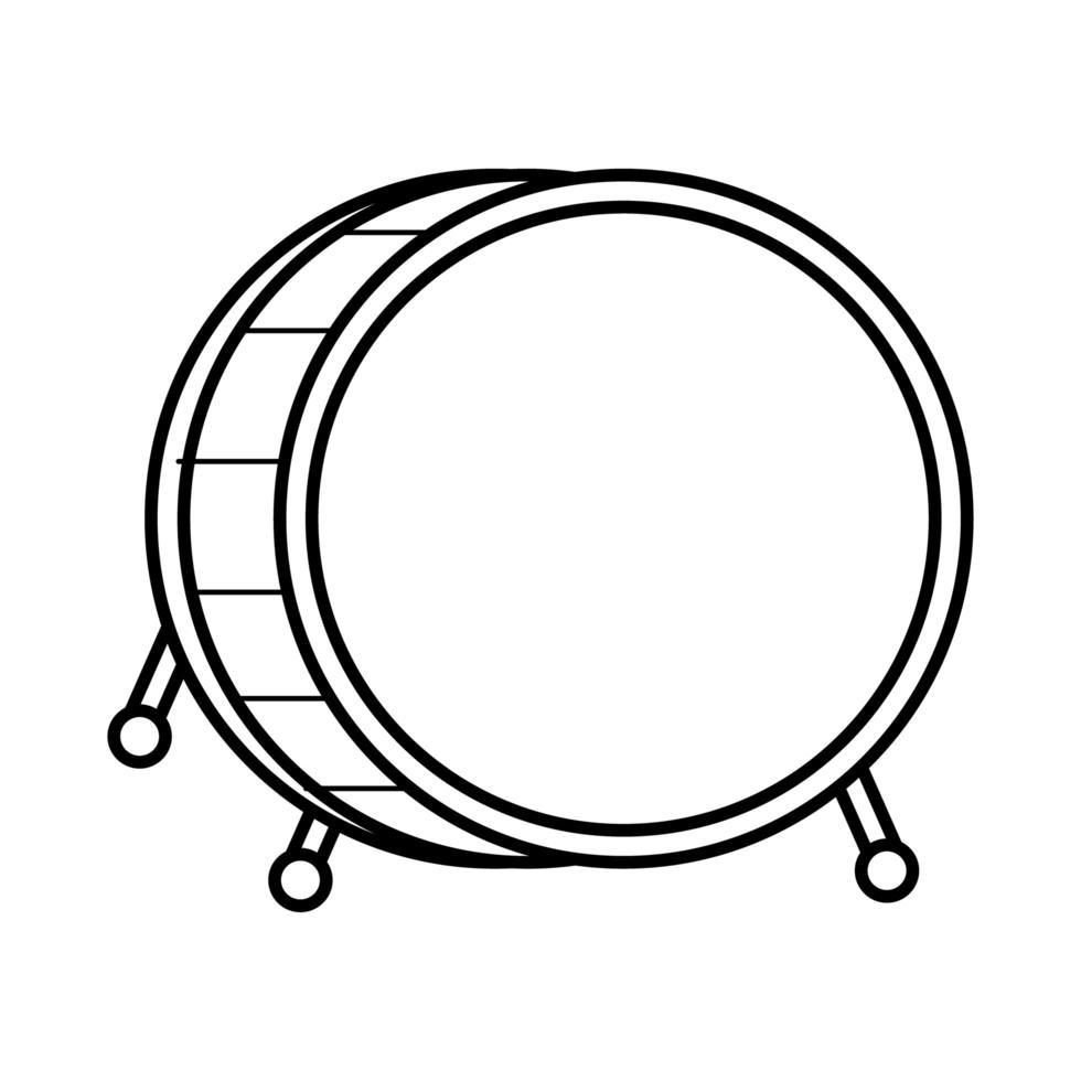 trumma musikinstrument linje stil ikon vektor