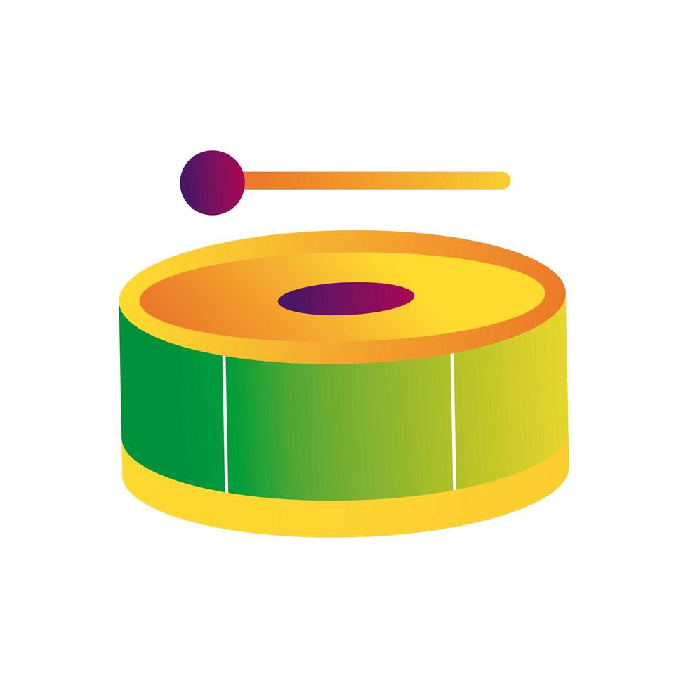 Schlagzeug-Musikinstrument-Linie und Füllstilsymbol vektor