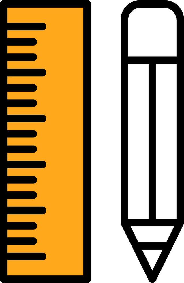 Lineal und Bleistift Vektor Symbol Design