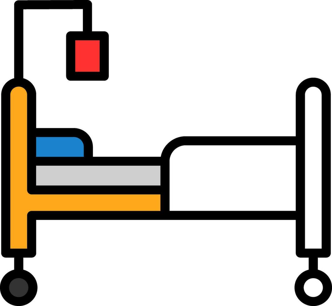 Krankenhausbett-Vektor-Icon-Design vektor