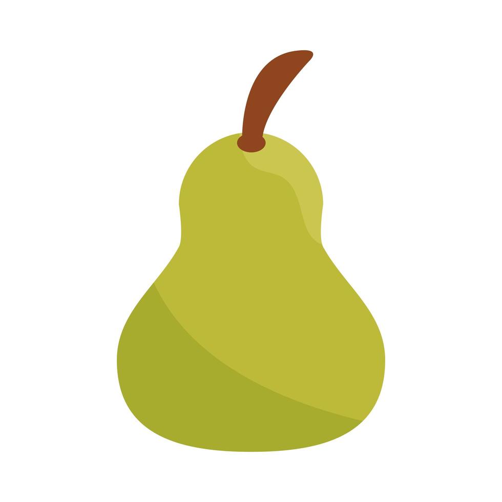 päron frukt färsk skörd flat ikon med skugga vektor
